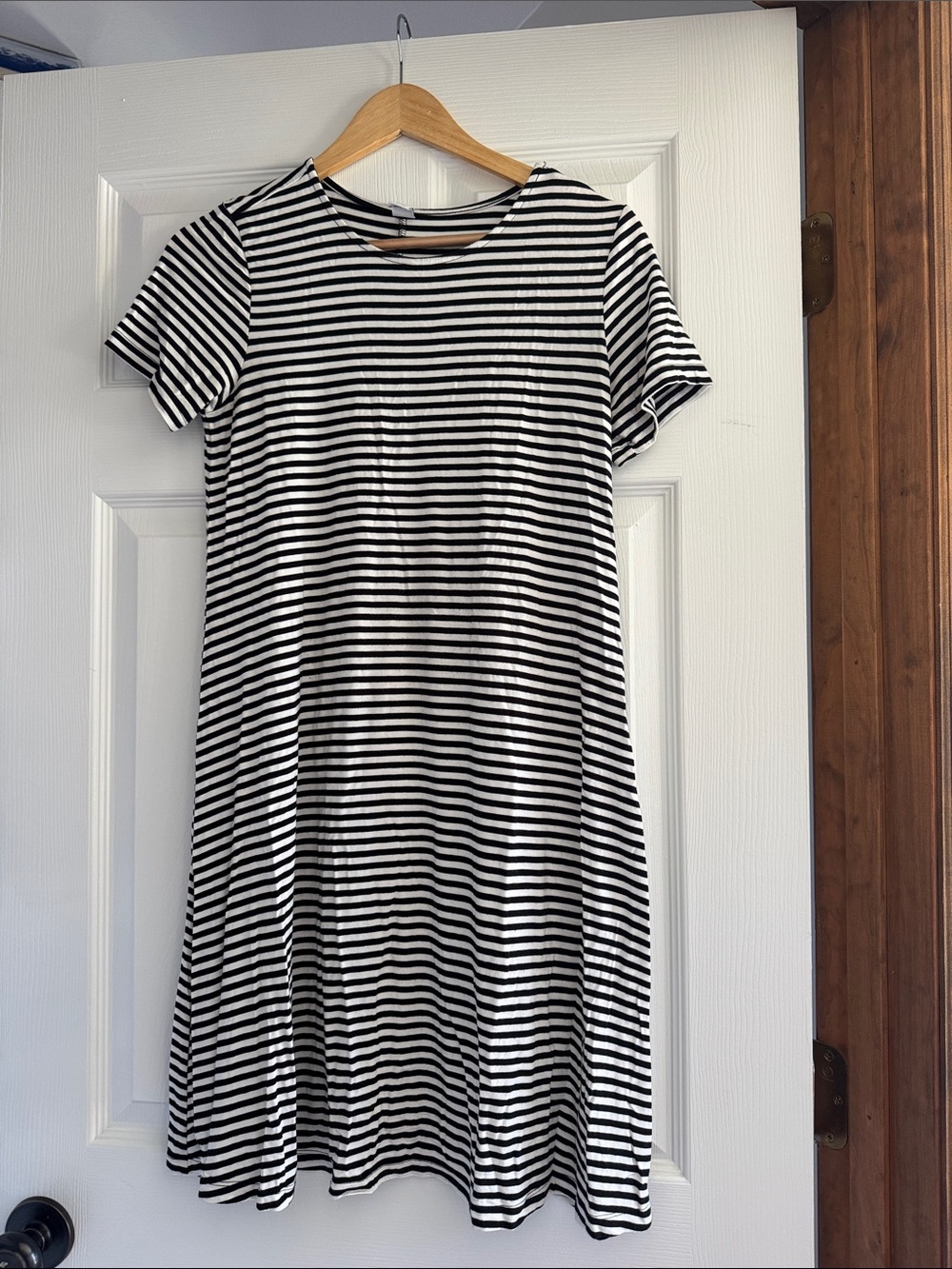Old Navy Black and White Striped Mini Dress